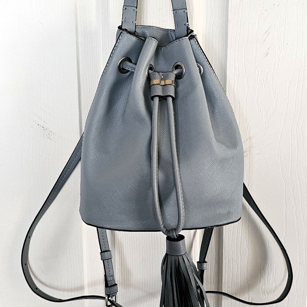 H&M Used Excellent Pale Blue Backpack Tie string